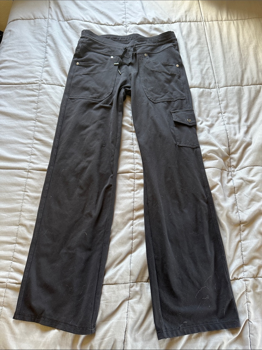 Kuhl Black Wide-Leg Drawstring Cargo Sweatpants